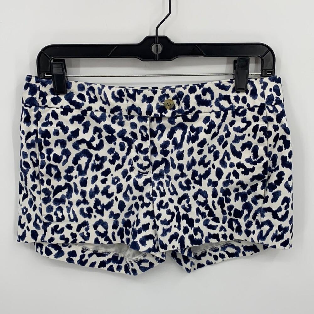 J. Crew Women's Navy & White Animal Print Shorts Size 2